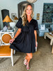 Swing My Way Bow Dress- Black