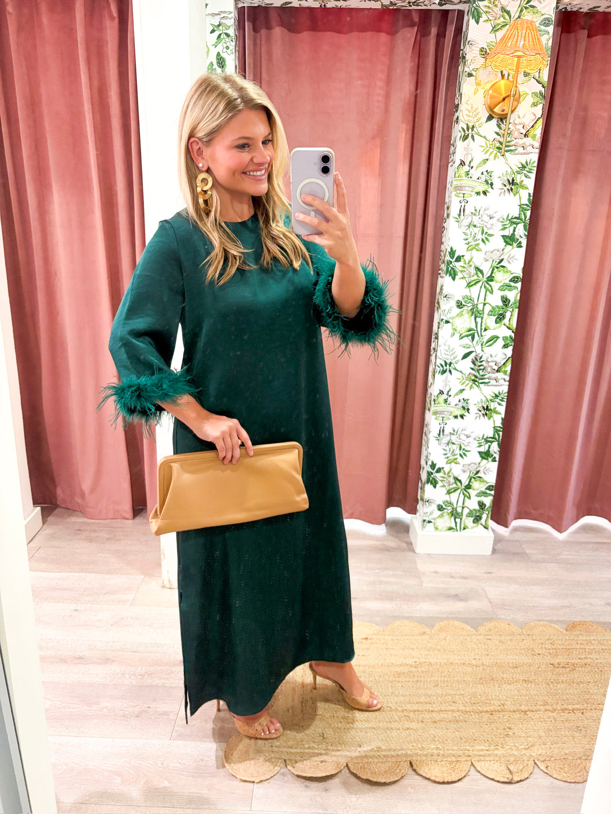 Glam Preview Midi Dress-Hunter Green