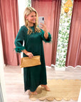 Glam Preview Midi Dress-Hunter Green