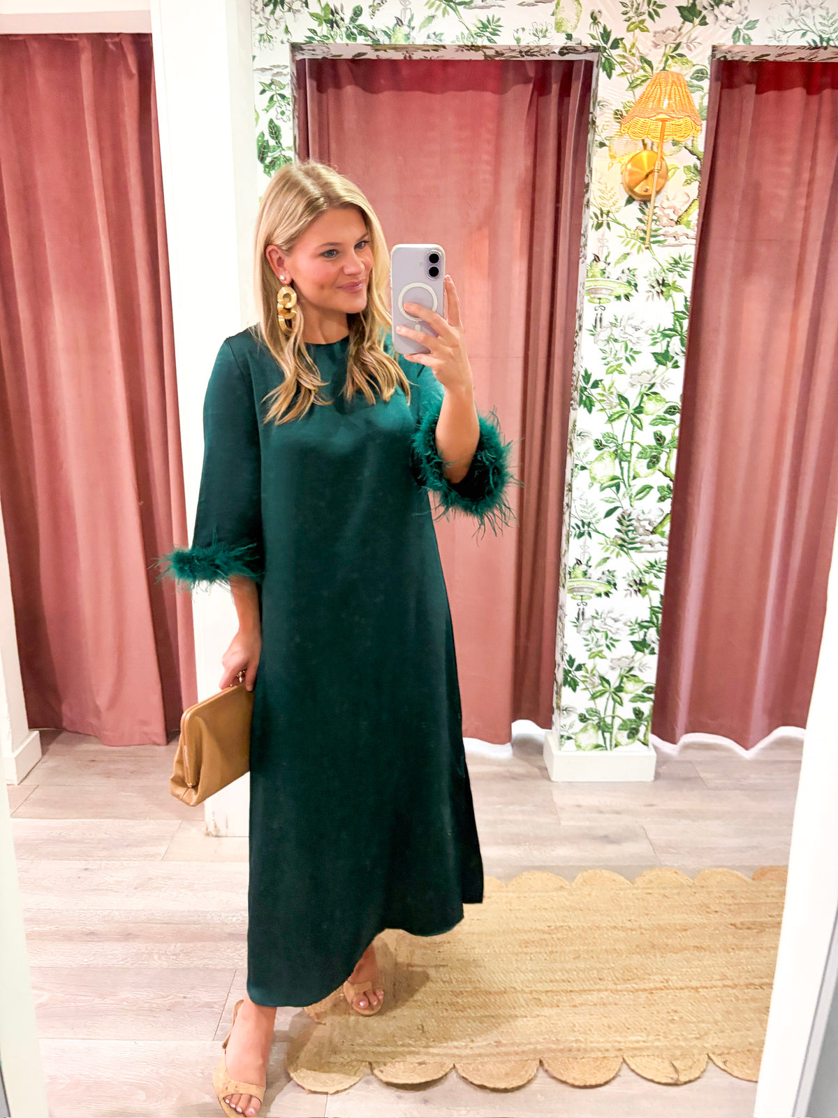Glam Preview Midi Dress-Hunter Green