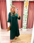 Glam Preview Midi Dress-Hunter Green