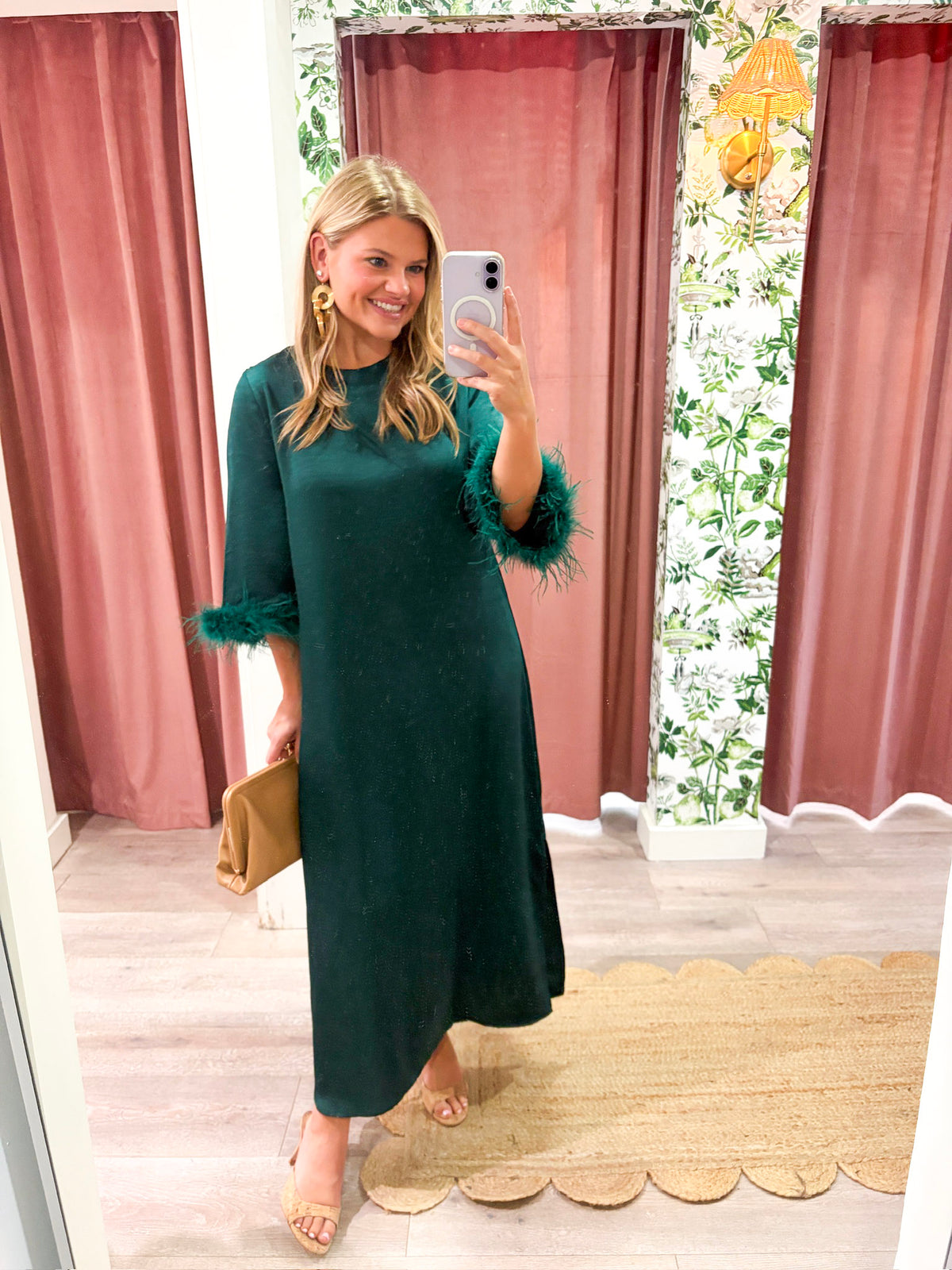 Glam Preview Midi Dress-Hunter Green