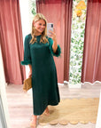 Glam Preview Midi Dress-Hunter Green