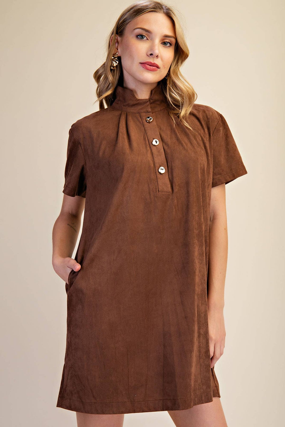 Margaux Mini Dress-Brown
