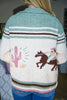 Cowboy Desert Zip-up Cardigan-Pesto