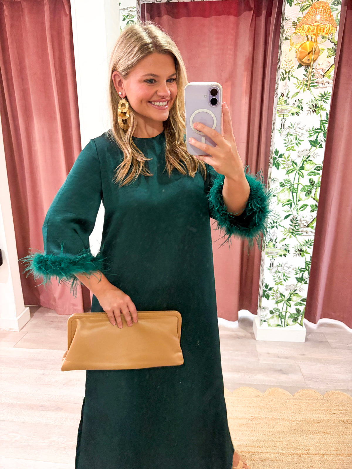 Glam Preview Midi Dress-Hunter Green