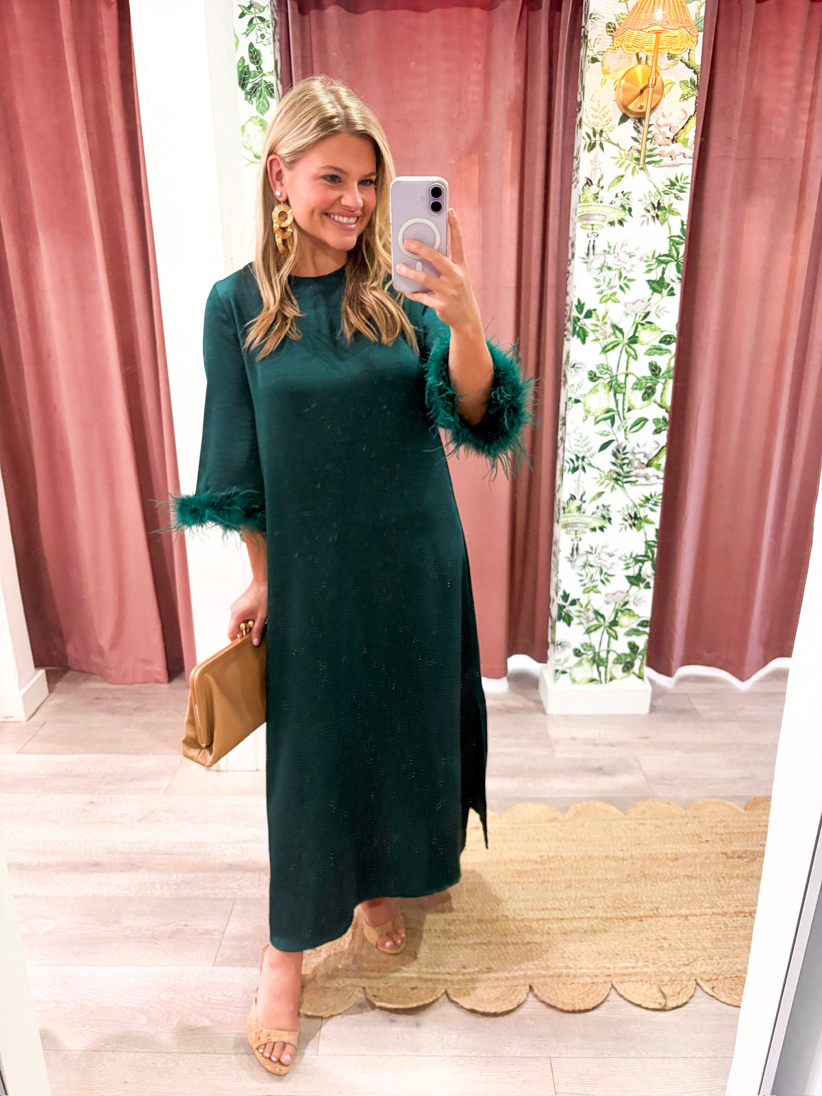 Glam Preview Midi Dress-Hunter Green