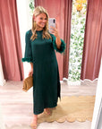 Glam Preview Midi Dress-Hunter Green