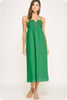 Bring the Chic Linen Midi Dress-Emerald