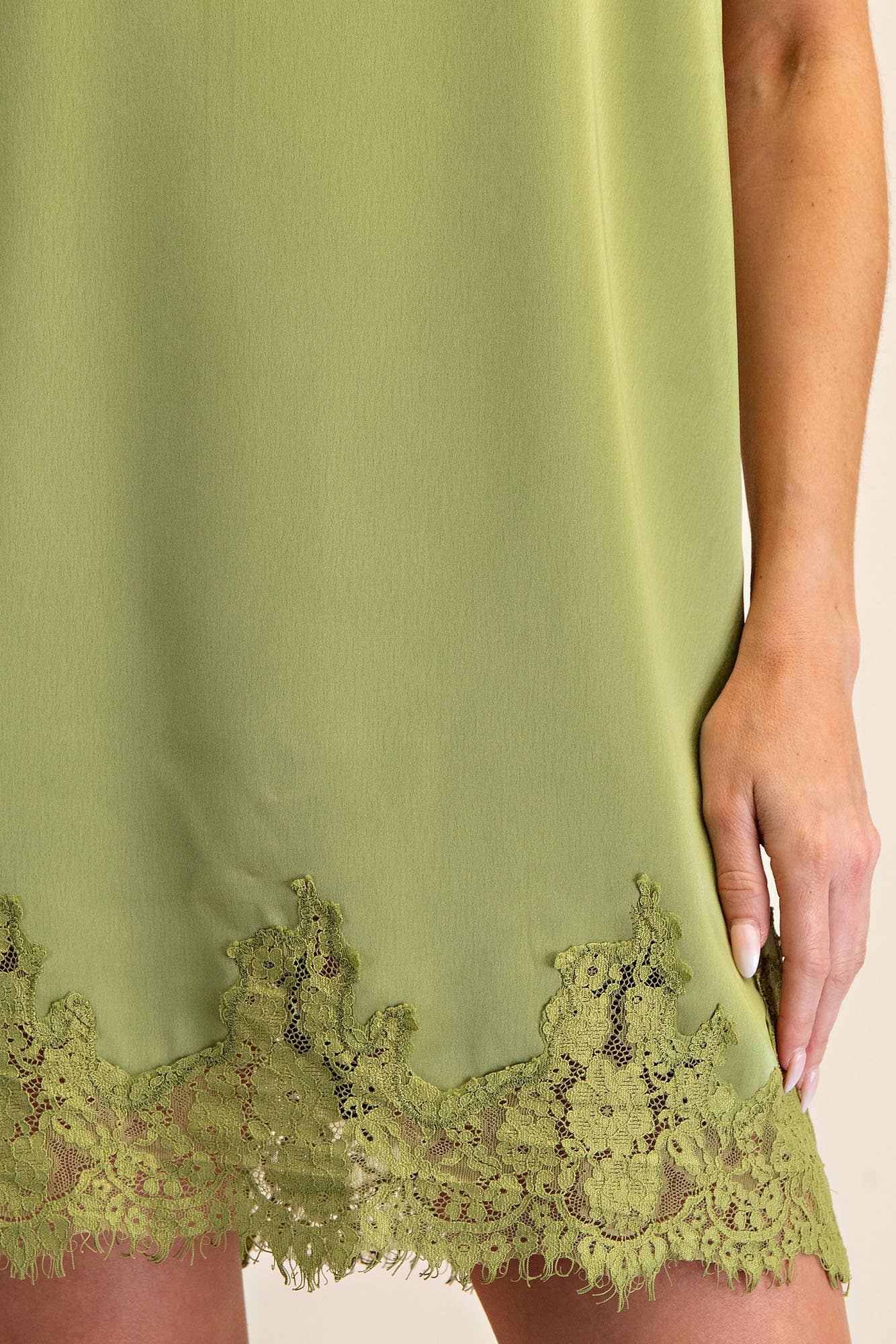 Romantic Evening Mini Dress-Olive