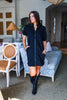 Dynamic Details Jacquard Mini Dress-Black