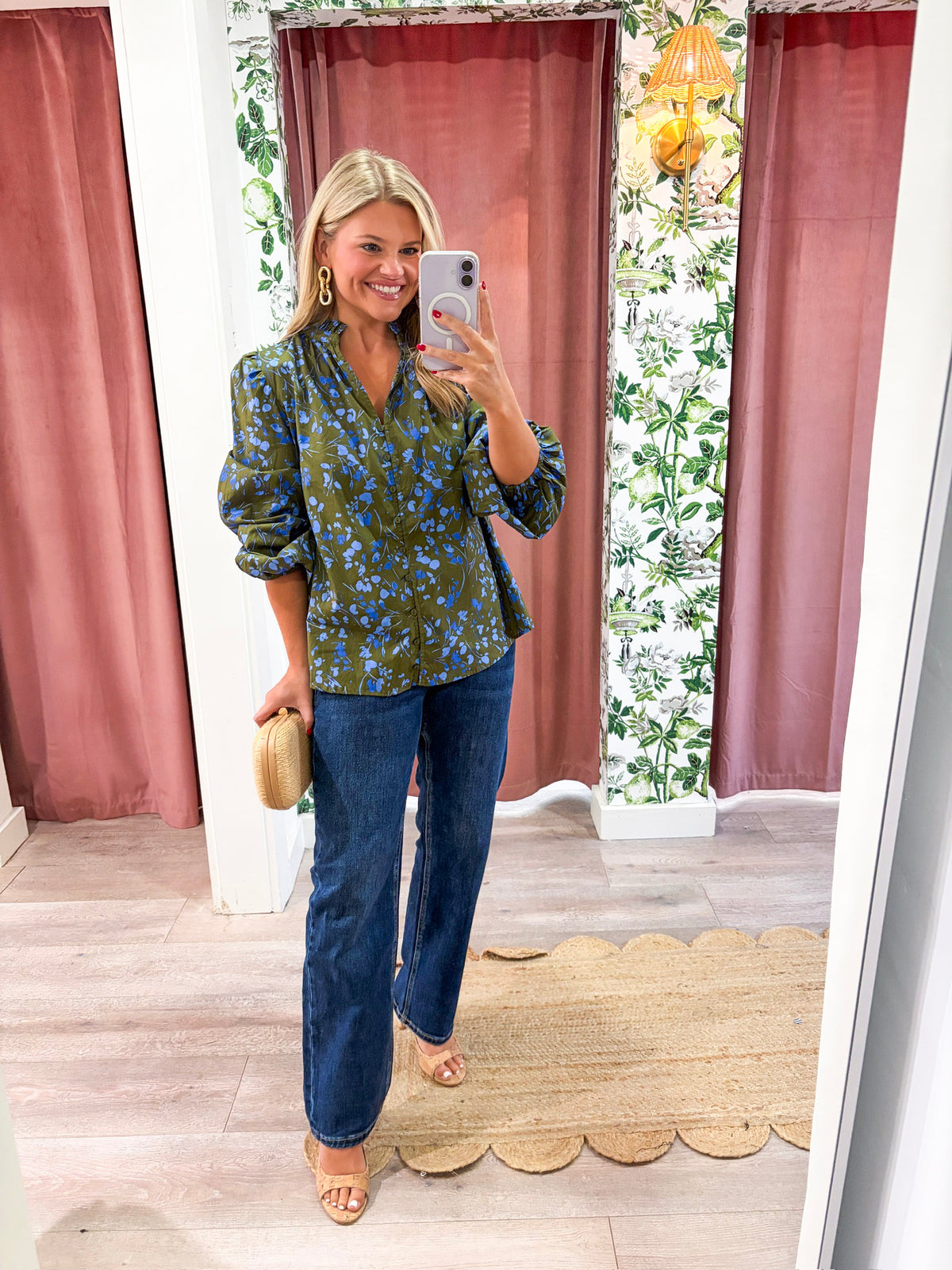 Floral Nellian Ruffle Top
