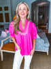 My Muse Embroidered Top-Pink