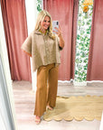 Softly Spoken Sweater Cape Cardigan-Latte