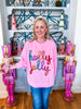Holly Jolly Christmas Pullover-Pink