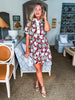 Blossom Floral Bliss Mini Dress-Burgundy
