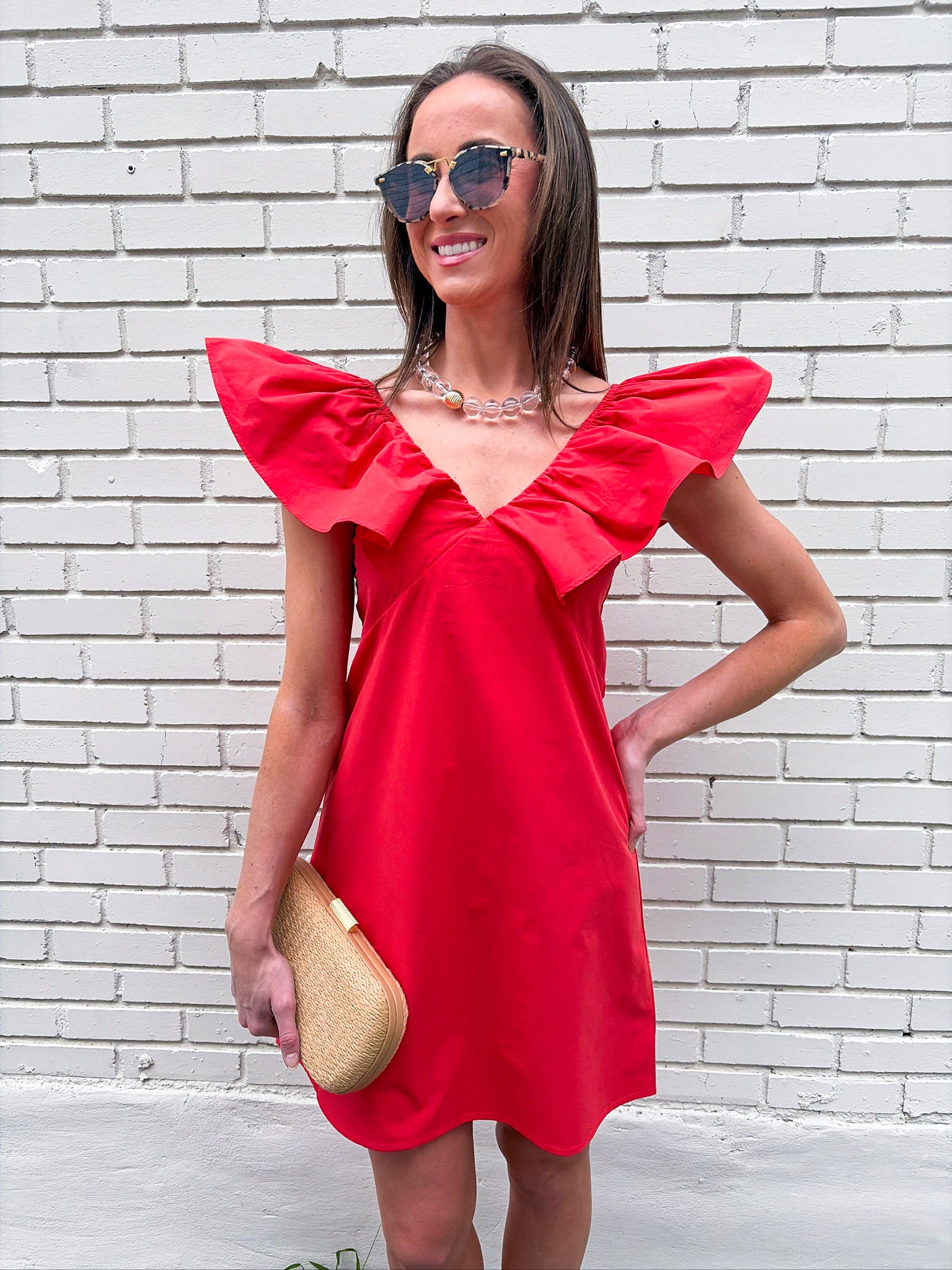Flirt Alert Mini Dress- Red