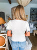 Heart Flutter Knit Top- Off White