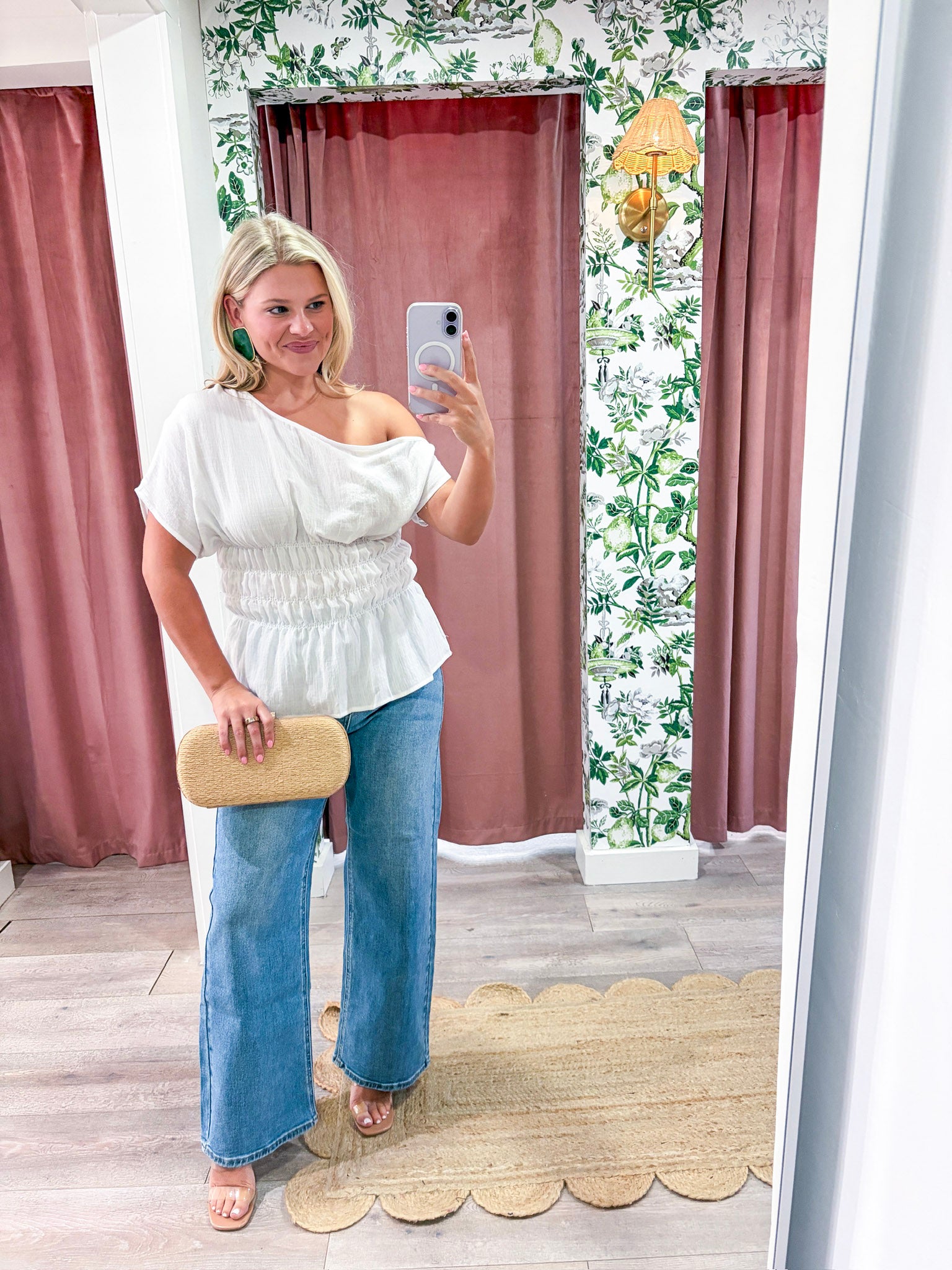 Selena One Shoulder Smocked Top