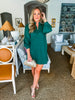 For the Frill Dress- Hunter Green