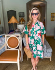 PREORDER: Tropical Paradise Floral Shirt Dress