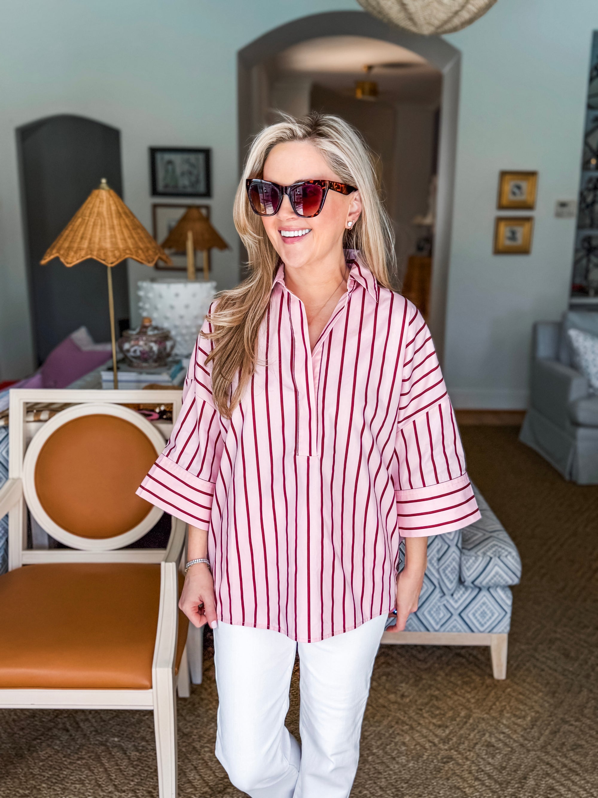 Happy Heart Oversized Striped Top