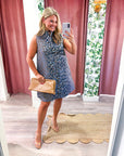Huntress Jacquard Mini Dress-Blue