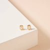 Birth Stone Stud Earrings- White