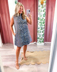 Huntress Jacquard Mini Dress-Blue