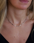 Riley Mini Cross Necklace-Silver