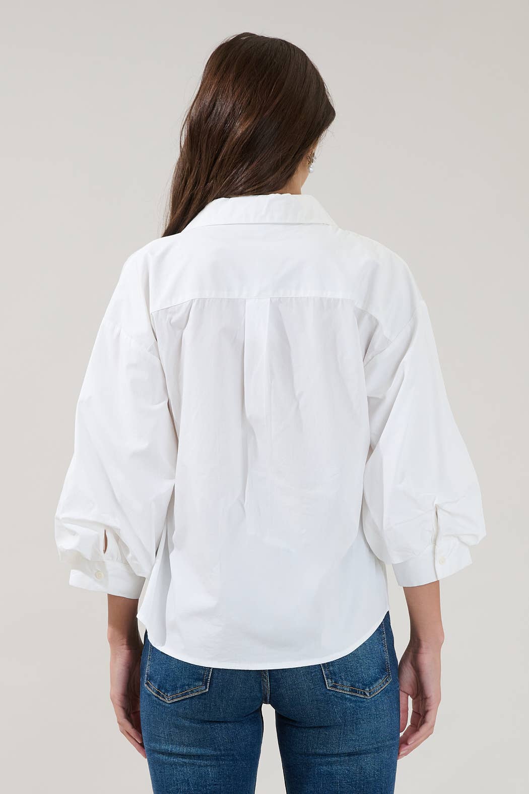 Chalet Button Down Top-White