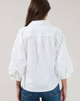 Chalet Button Down Top-White