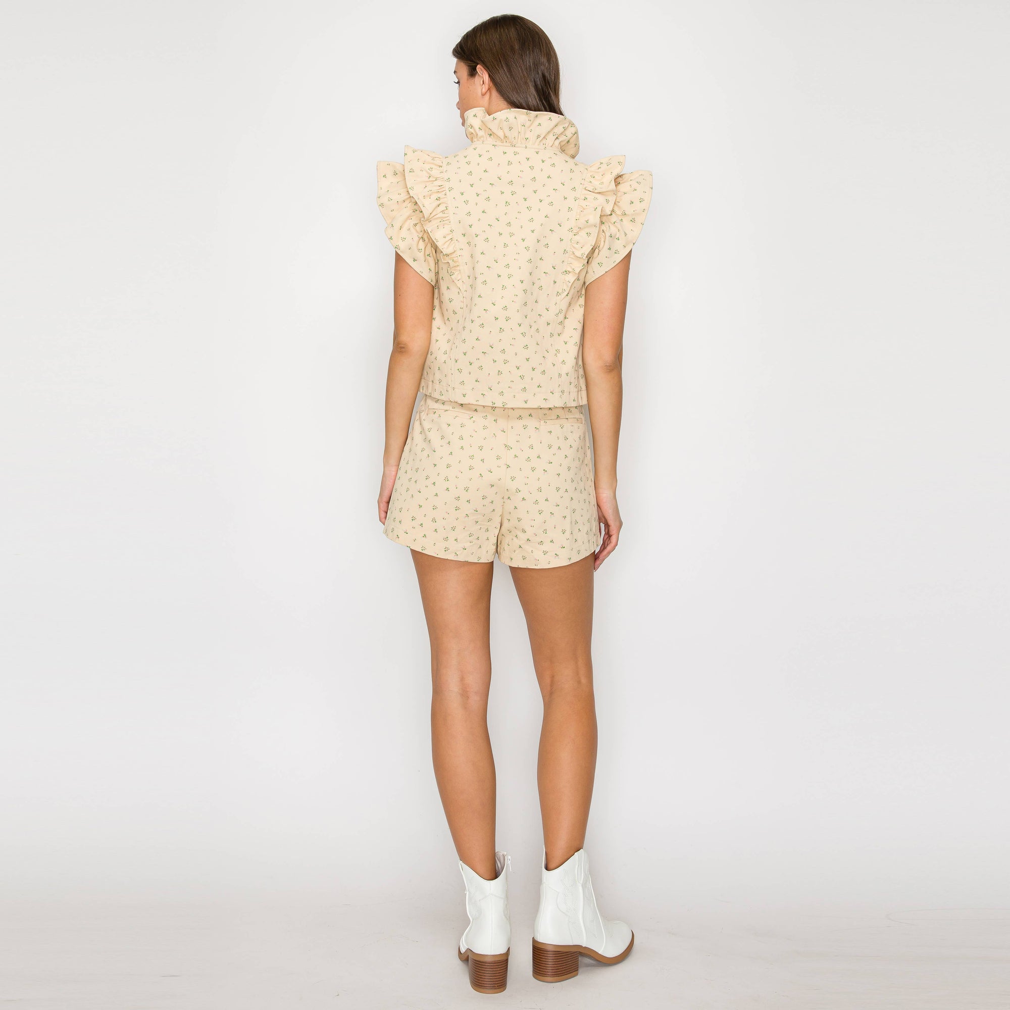 Little Wild Flower Ruffle Vest