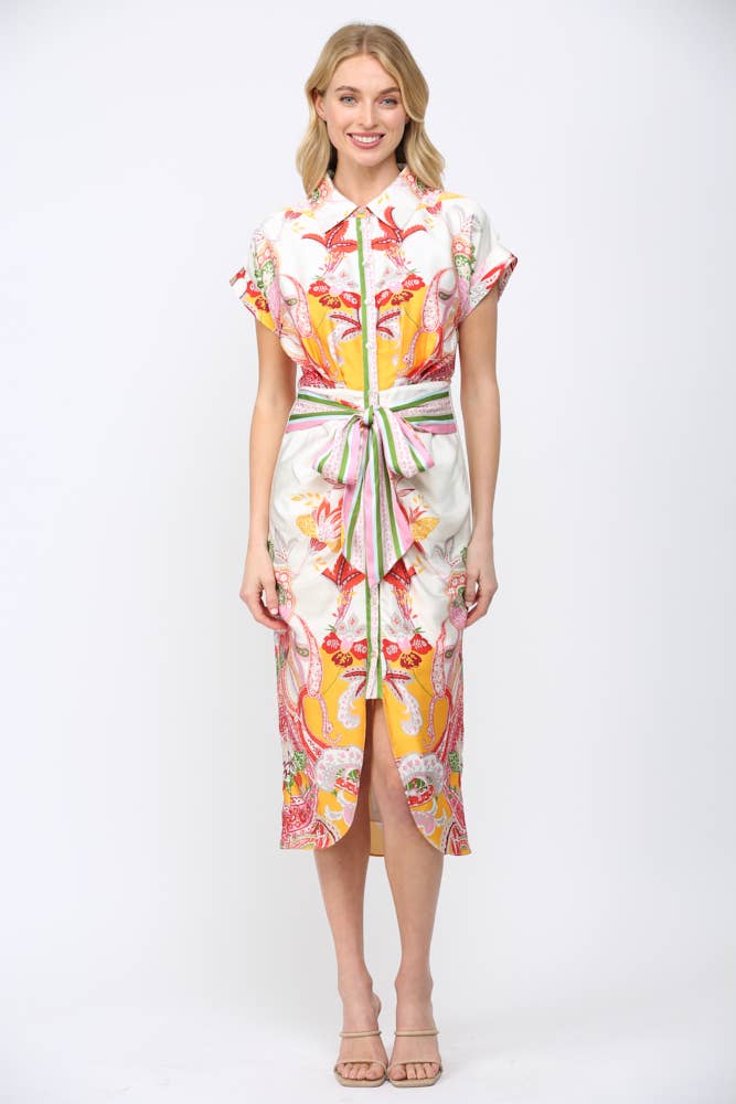 PREORDER: Botanic Scarf Midi Dress