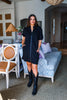 Dynamic Details Jacquard Mini Dress-Black