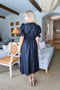 In the Moment Eyelet Midi Dress-Black