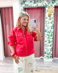 Seaside Zipper Front Jacket-Red