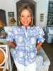 Bluebell Charm Floral Top-Indigo