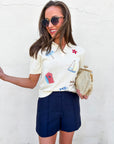 Nautical Moments Embroidered Knit Top