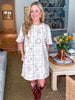 Western Girl Embroidered Mini Dress