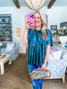 Soft Velvet Vibes Applique Top-Teal Green