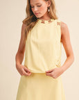 Right Feels Embroidered Skirt Set- Lemon Yellow