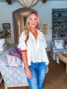 Study in Style Half Zip Top-White