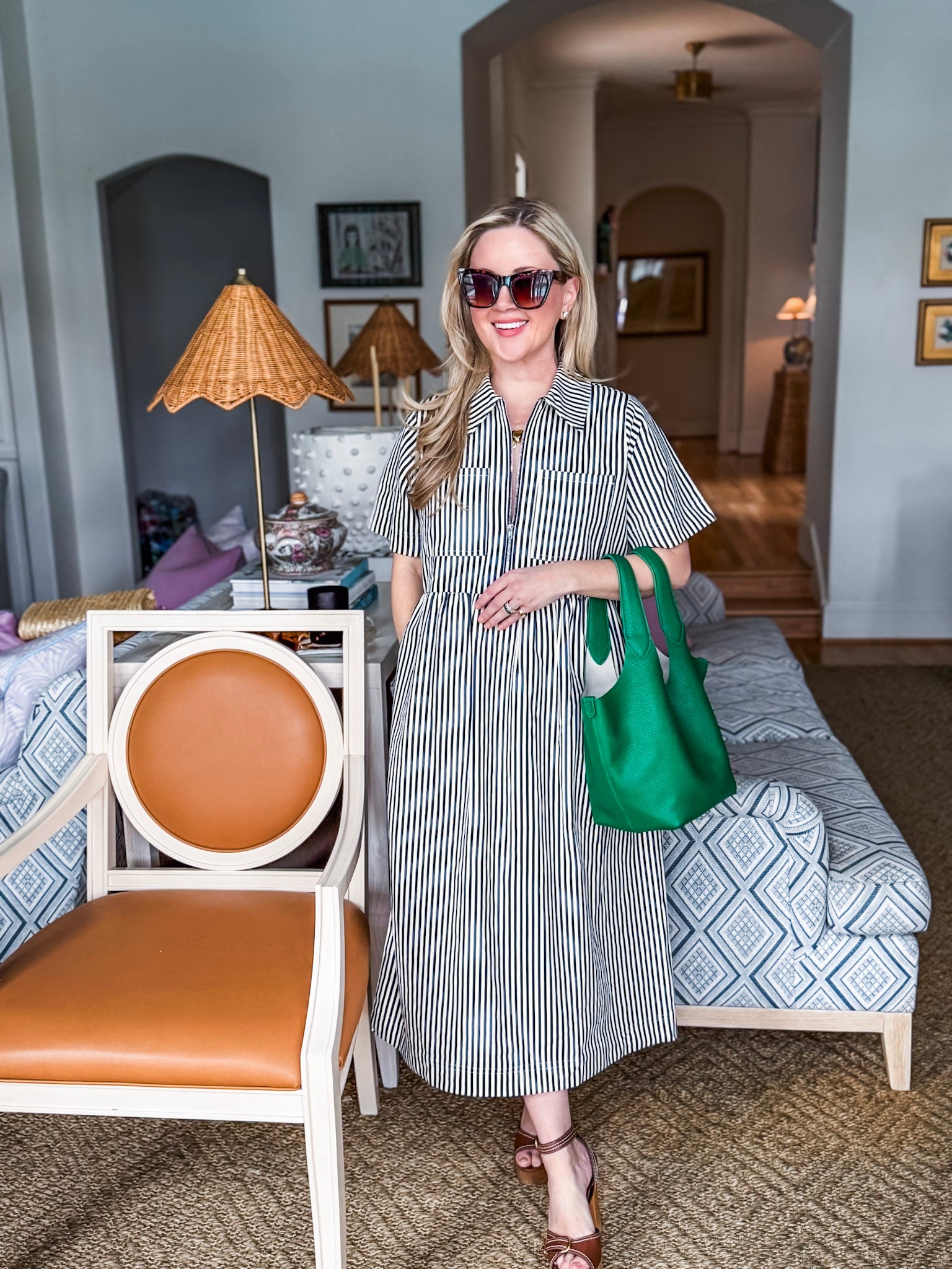 Final Touch Striped Midi Dress