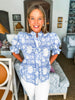 Bluebell Charm Floral Top-Indigo