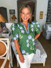 Tour The Town Floral Top-Green