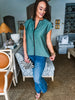 Fashion Flair Detailed Top- Teal