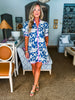 Tropical Villa Mini Dress-Slate Blue
