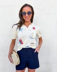 Nautical Moments Embroidered Knit Top