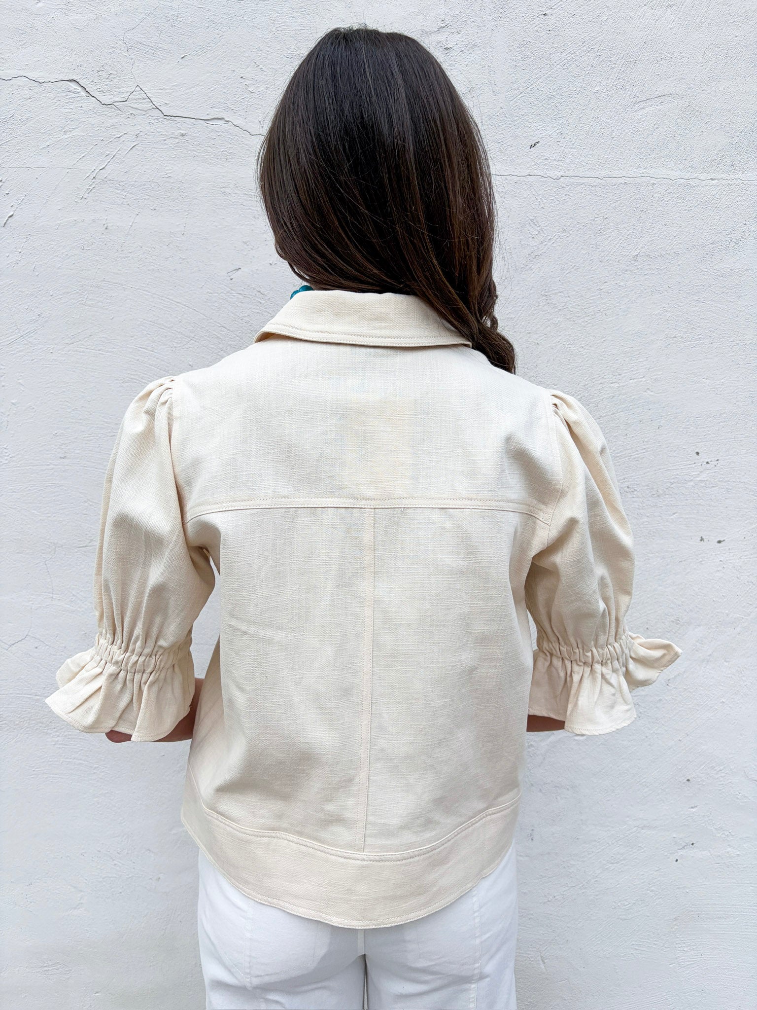 Seaside Zipper Front Jacket-Cream